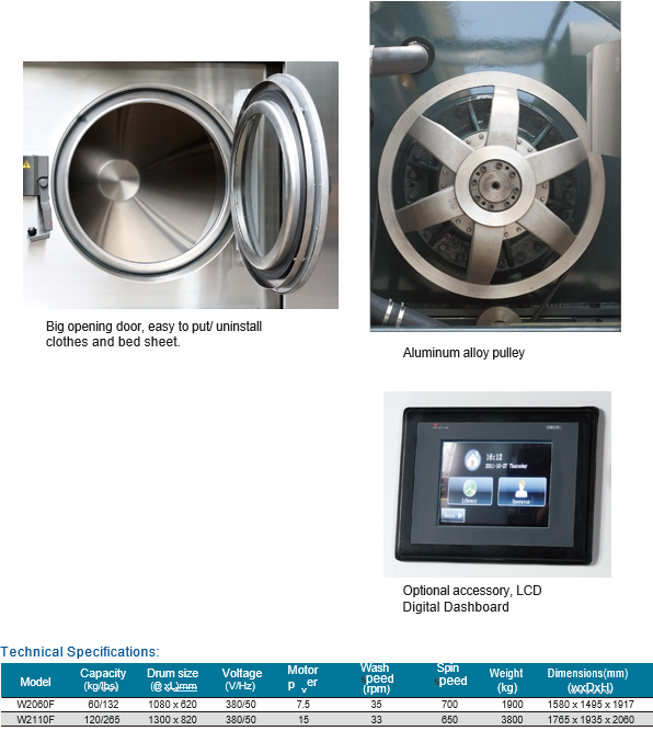W series automatic washer extractor commercial washing machine latest